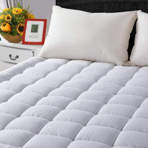 LEISURE TOWN Mattress Pad King Size Soft Cotton Mattress Cover,Quilted Fitted Mattress Topper with Deep Pocket fits 8-21 inch Mattress,Breathable Fluffy Pillow Top,Cooling Mattress Protector,White