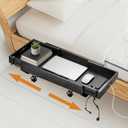 Bedside Shelf for Bed - Clamp On Nightstand Tray for Bunk Bed & College Dorm Room Essentials, Sturdy Floating Side Table Organizer with Cup Holder & Cord Slot for Top Bunk, Kids & Students