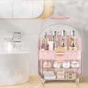 Makeup Organizer Countertop, Skincare Holder Bathroom Counter Organizer, Storage Box Cosmetic Display Cases, Teen Girl Gifts Make up Organizers for Vanity, Dresser (Pink)