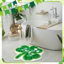 Haull 6 Pcs St. Patrick's Day Bathroom Rug Shamrock Bath Rug Lucky Green Clover Saint Patty's Day Bathroom Mat Shamrocks Doormat Irish Washable Nonslip Absorbent Shower Mat for Bedroom 15.8" x 15.8"