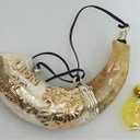 Silver 925 Anointing Ram Shofar Lion Of Judah with Gift of 12ml Anointing Oil Bottle from the Holy Land