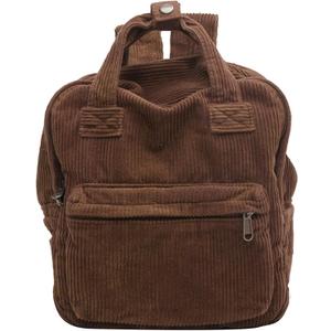 Makukke Small Corduroy Backpack Purse for Women - Vintage Mini Fashion Casual Aesthetic Backpack, Brown