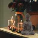 Leekung Buddha Statue for Home Decor,Buddah Statute Zen Decoration,Meditation Buddha Decor Brown 7 inch