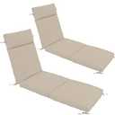 Chaise Lounge Cushion 72x21x3 Inch - Set of 2 Outdoor Lounge Chair Cushions, Lounger Pad Replacement with Fade-Resistant, Removable & Machine-Washable Covers, Ideal for Patio Chaise Chairs, Cream