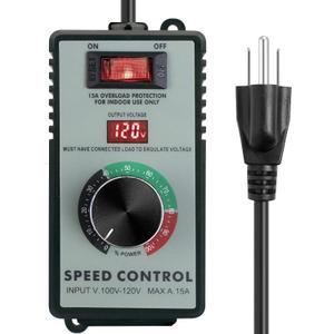 AC Motor Speed Controller 120V 15A Variable Speed Controller & Fan Speed Controller, Electronic Voltage Regulator for Resistive Loads Only with Overload Protection, LED Display for Precise Control