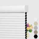 BERISSA Custom Cellular Shades Cordless, Blackout Cellular Window Blinds, Pull Down Blackout Blinds Honeycomb Indoor Windows Shades for Home Office Bedroom, Easy to Install, White