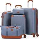 Cosbarn Luggage Sets 5 Piece Suitcases with Wheels, Suitcase Set ABS Hard Case Luggage with TSA Lock Spinner Wheels Durable Travel Luggage