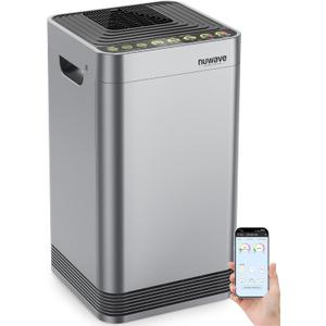 Nuwave Whole House Air Purifiers, Oxypure Smart Air Purifier with 5 Stage Tower Structure Air Filter, Air Quality & Odor Sensors, Sleep Mode for Bedroom, Remove 99.99% of Dust, Smoke, Pollen, Allergen