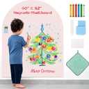 Magnetic Wall Decal for Kids, 40"x32" Arch Chalkboard, Self-Adhesive Sticker Board with Chalk Holder, Wipe Cloth etc., Magnetic Wallpaper for Playroom, Home (Pink)