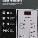 Prime Wire & Cable Prime Wire PB523120 8-Outlet Electronics Surge Protector with 14-3 SJT 6 Foot Cord, White