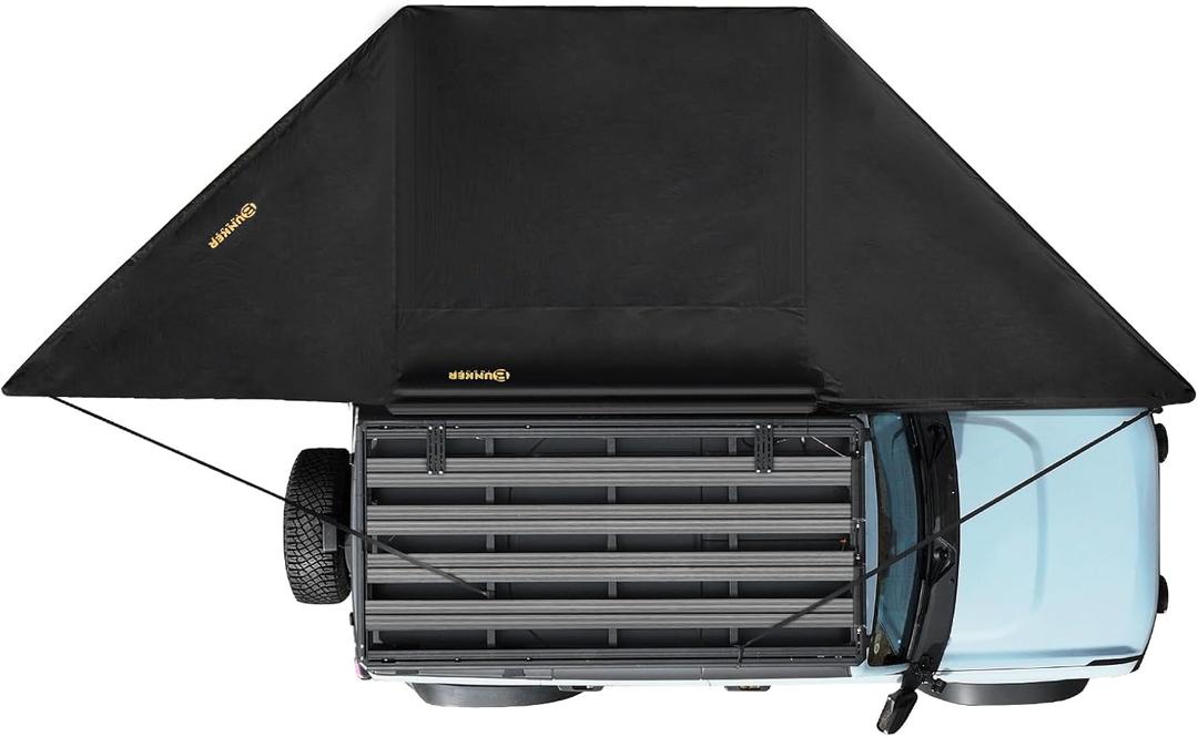 BUNKER INDUST 180 Degree Awning Free Standing, Vehicle Overland Awning Built-in LED Light - Three Colors, Car Driver Passenger Side, Waterproof Wind Resistant for SUV Van Truck Camper (black) BUNKER INDUST 180 Degree Awning Free Standing, Vehicle Overland Awning Built-in LED Light - Three Colors, Car Driver Passenger Side, Waterproof Wind Resistant for SUV Van Truck Camper (black)