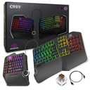 Cloud Nine C989M Ergonomic Mechanical Keyboard for PC - Kailh Tactile Brown Switches - RGB Light Up LED Backlit with USB - Ergo Split Key Board with Macro