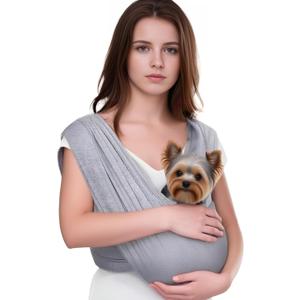 Dog Carrier Sling for Small Dogs Adjustable - Dog Sling Portable Chest Front Pack with Comfortable Shoulder Straps, Lightweight Breathable Pet Carrier for Travel Hiking Walking - Hands Free