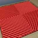 24 Pack 16"x 16"Interlocking Garage Floor Tiles,Modular Drainage Floor Mat,Non-Slip Splicing Interlocking Drainage Mats Floor Tile for Garage Car Wash Basement(Red)