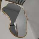 Irregular Wall Mirror - Black Wall Mirrors Decorative 24"x 40" Wavy Asymmetrical Abstract Mirror Aviation Aluminum Alloy Frame Unique for Vanity, Entryway, Bathroom, Bedroom, Living Room, Cloakroom