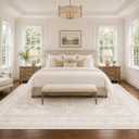 8x10 Area Rugs Living Room: Bedroom Vintage Washable Carpet Beige