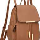 KKXIU Trendy Leather Backpack Purse for Women and Ladies Shoulder Travel Daypacks Bags (A-Brown)