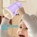 2 x Toddler Cups  9 oz Adorable Miniature Tumbler with Leak-Resistant Straw and Toddler-Friendly Handle, Encourages Hydration, Easy to Clean, Sippy cups for Toddlers 1-3BPA Free silicone (Lilac)