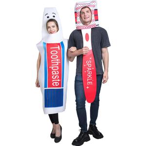 2Pcs Adult Toothpaste Costume and Toothbrush Costume Halloween Family Costumes