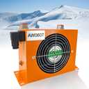 AJ0607T-CA 12VDC 48W Small Hydraulic Oil Cooler 20L/min Air Cooled Oil Radiator Heat Exchanger Low Noise and Power Usage