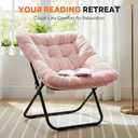 Sweetcrispy Comfy Chair for Adults, Foldable Living Room Chair, Soft Faux Fur Lounge for Bedroom Dorm Rooms, Comfortable Reading Chair for Teens, X-Large, Square