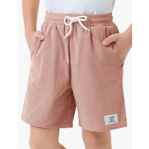 Haloumoning Boys Corduroy Shorts Kids Casual Elastic Waist Drawstring Summer Shorts with Pockets, 120