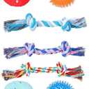 Syhood 10 Pcs Squeaky Dog Toys Bulk Stuffed Plush Chew Puppy Teething Rope Cute Spiky Chew Ball for Small Dog Pet Teething(Lovely Style)