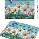 Daisy Dish Drying Mat for Kitchen Counter 18”x24” Rustic Daisy Absorbent Dish Drying Mat Reversible Microfiber Dish Drainer Rack Fast Drying Mat for Countertops Tableware Decor