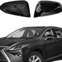 Glossy Black Direct Replacement Side Mirror Covers Caps for 2015-2021 Lexus NX200T NX300 RX350 RX450H, Directly Replace Style, Not Sticker Style, Driver Side