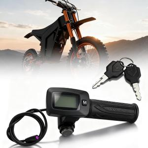 Jerbor Original New Throttle-Integrated Display for Tuttio Soleil01 Ebike,OEM Throttle Replacement with M Button LCD Display Key for Tutto Tutti Electric Motorcycle(Throttle with M Button)