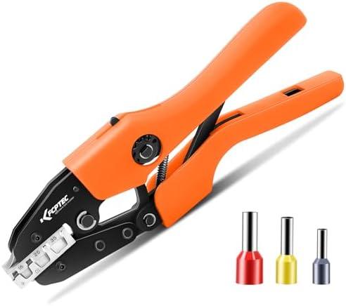 KF CPTEC Ferrule Crimping Tool for Wire Ferrules and End Sleeves, AWG 2-10 (6-35mm²) - Heavy Duty Electrical Terminal Crimper