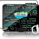 LCD Writing Tablet 20Inch Colorful Drawing Tablet Doodle Board, Type-C Charging Drawing Pads, Educational Learning Toddler Toys for 3 4 5 6 7 8 9 Years Old Boy and Girls Black