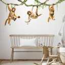 78.7'' x 32'' Large Monkeys Hanging on Vines Wall Decal Nursery Macaque Animal Wall Sticker Removable Peel and Stick Wall Art Decor for Kids Baby Classroom Preschool Living Room Bedroom School
