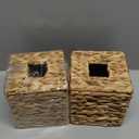 2Pcs Tissue Box Cover Decorative Woven Tissue Holder Aesthetic Facial Paper Box Cover Portable for Table Home (Khaki)