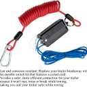 6ft Trailer Breakaway Switch, Breakaway Coiled Cable with Electric Brake Switch Breakaway and Coiled Cable Fits for RV Towing Trailer