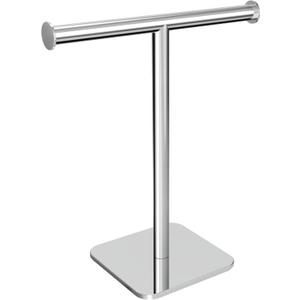 RUACQ T-Shape Hand Towel Holder Stand, 12inch Weighted Base Towel Rack, Countertop Towel Holder for Bathroom, 304 Stainless Steel, Heavy Duty (Chrome)