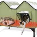Heated Cat House for Outside Winter, Extra Large Heated Outdoor Cat House Weatherproof, Elevated Bed, Escape Door, Insulated Outdoor Cat Shelter with Heater for Multiple Cats Feral Stray Kitty, Extra Large - 19.5"D x 30.5"W x 21.8"H
