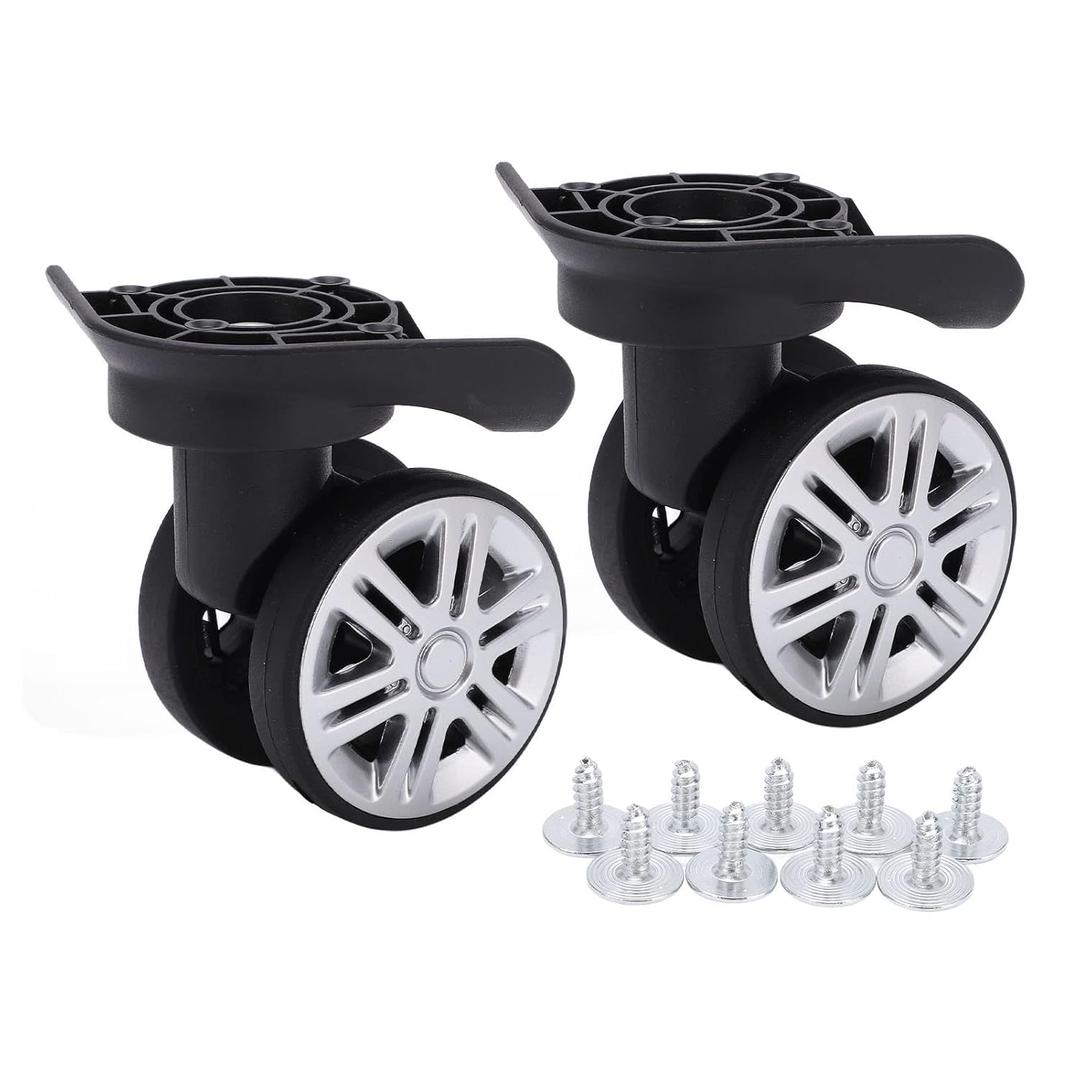 1 Pair Luggage Suitcase Wheels, Trunk Wheels, Luggage Wheel Spare Part Universal Wheel Replacement Luggage Suitcase Wheels for Luggage Suitcase Trolley, Mute Double Row Wheels (default)