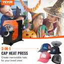 VEVOR 3-in-1 Auto Hat Heat Press Machine for Caps - No Crease, Automatic Release&Press Knob-Style Digital Control Panel, with 3pcs Interchangeable Platens(6.6" x 2.7", 6.6" x 3.8", 6.1" x 3")