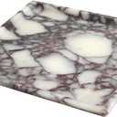 Natural Marble Tray, Coffee Table, Food, Fruit, Paper Cup, Cake Display, Coffee bar, Family Gatherings, Seasonal Holiday Decoration Tray(Viola-Square-9.8"x9.8"x0.7")