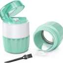 DEPAD 3-in-1 Pill Crusher and Pill Cutter, Pills Crusher Fine Powder with Stainless Steel Grinding Head, Pil Grinder with Storage for Tablets, Cutter Splitter for Small and Tiny Pills Cyan