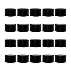 20Pcs Rubber End Caps ID 25mm (1 inch) Black Flexible Protective Caps Soft Elastic Dustproof Cover for Rod Tube Screw Bolt