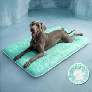 furrybaby Dog Cooling Mat Dog Bed mat, Extra-Thick Dog Crate Pad, Cat Bed, Washable Pet-Safe Magic Cooling Pad for Dogs Cats, Long Lasting Cooling for Crate Bed Indoor Outdoor Summer, 44x32, Mint