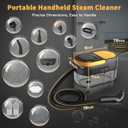 Steam Cleaner, 3-Level Adjustable Handle, 15s Heat-Up, 1.69 Quarts Tank, Portable Steamer for Cleaning with 15 pcs Accessories, Steam Cleaner for Home for Dirt, Grease, Grout, Tile,Floor, Car