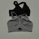 Hanes Women's Seamless Racerback Bra, Pullover Full-Coverage Bralette, 2-Pack (Medium, Concrete Heather/Black)
