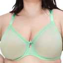 Curvy Couture Women's Sheer Unlined Underwire Plunge (40G, Appletini)