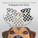 wegreeco Washable Male Dog Belly Band (Stylish Pattern)- Pack of 3 - Washable Male Dog Belly Wrap, Dog Diapers Male (Black, Grey, Dark Coffee Checkerboard, X-Large)