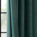 HPD Half Price Drapes - Faux Linen Curtains for Living Room (1 Panel) - 50W X 108L - Textured Room Darkening Curtains for Bedroom 108 Inches Long - Drapes for Home Decor, Focal Green