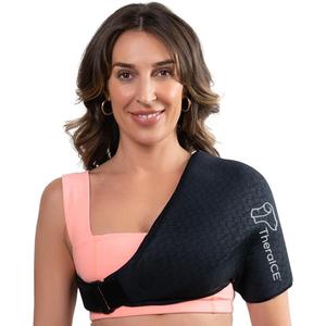 TheraICE Shoulder Ice Pack Wrap PRO Compression Sleeve for Rotator Cuff Relief & Frozen Injury Arm Pain Cold Therapy Recovery Brace After Surgery | FocusZone Technology Reusable Support | Men & Women