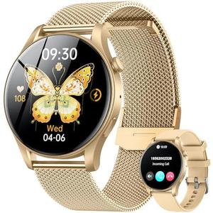 Smartwatch for Women Fitness Watch: 1.43" Amoled Touchscreen Smart Watch Answer/Make Call with Heart Rate Blood Pressure Sleep Monitor 100+ Sports Modes Fitness Tracker IP67 Waterproof for Android iOS